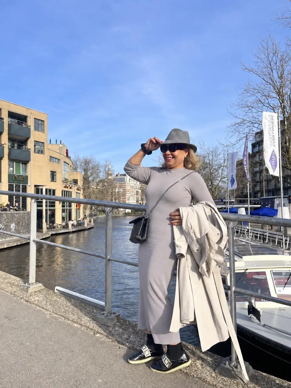 Sandra Martins durante uma viagem a Amsterdam